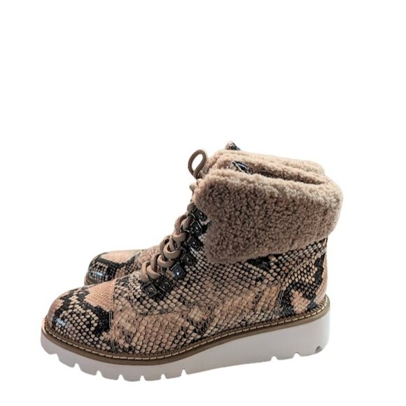 Aerosoles Alden Leather Snake Print Wedge Heel Ankle Booties Size 6.5 NWOB - Picture 2 of 10